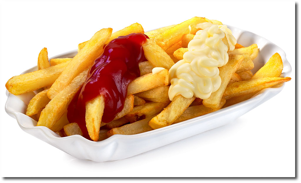 Portion Pommes KLEIN mit Ketchup oder Majo